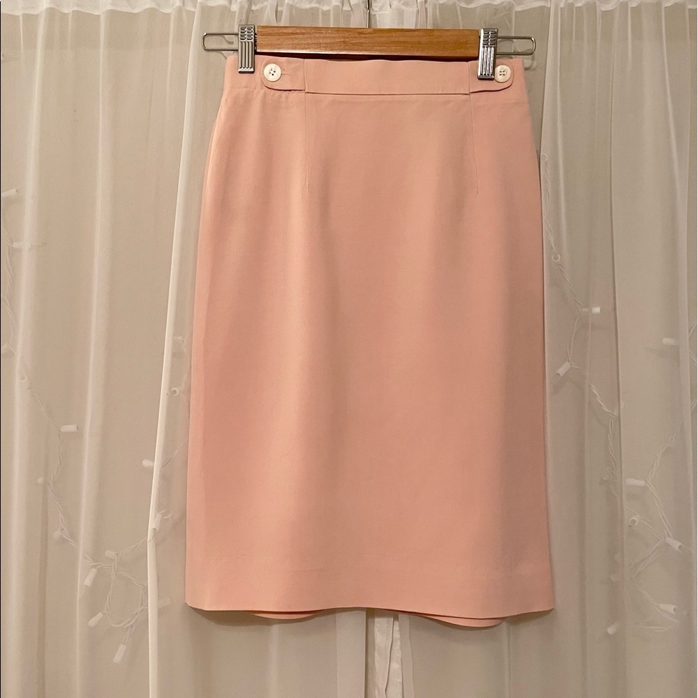 Vintage Carlisle Pencil Skirt | 100% Silk | Blush/Light Pink | Size 2